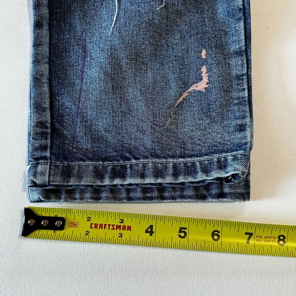 Yapai Vintage 1987 Overall Women Jeans Large 28 Blue Capri Mid Rise Denim - Picture 12 of 15